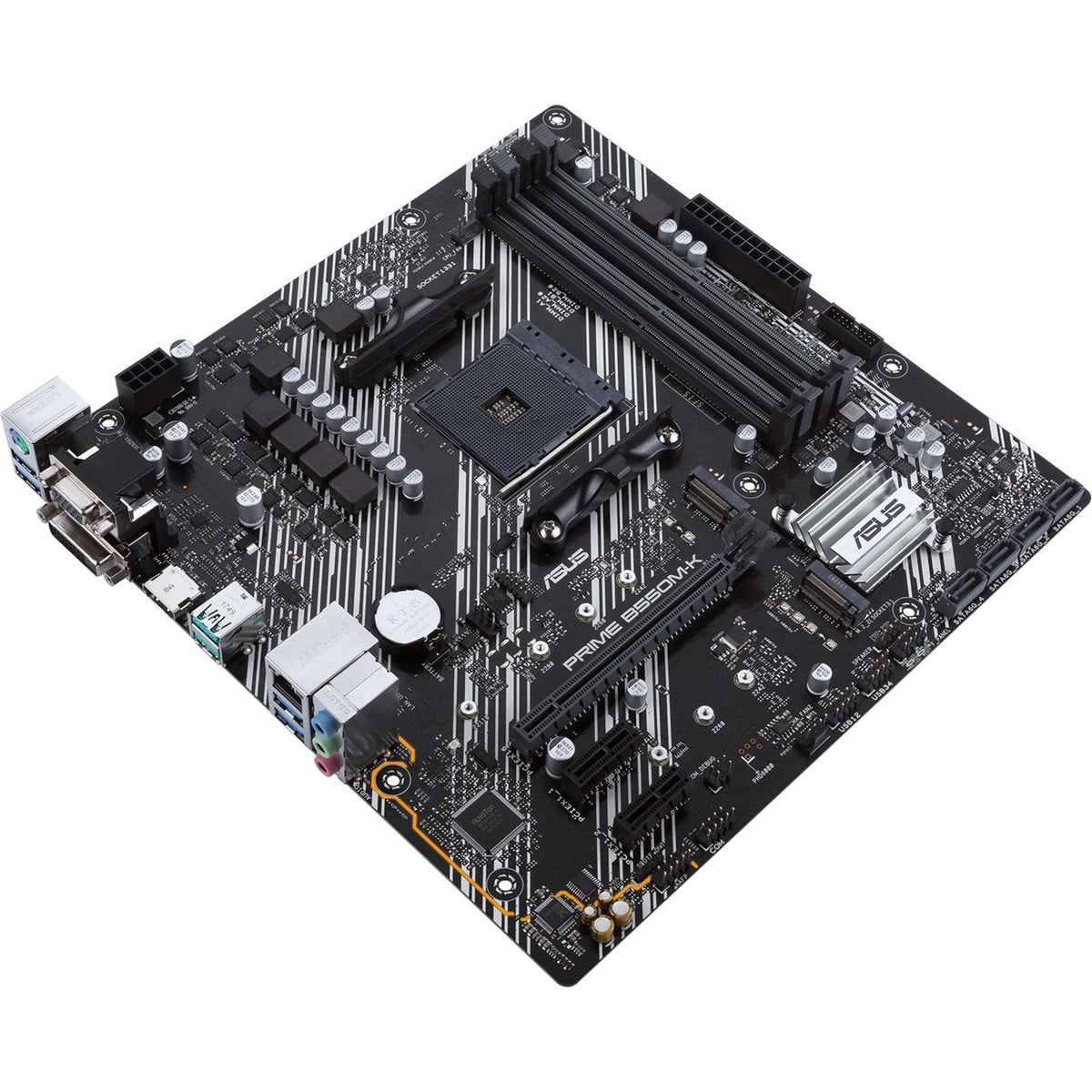 Asus prime b550m-k socket am4 moederbord (zwart wit, raid, gb-lan, sound, µatx)
