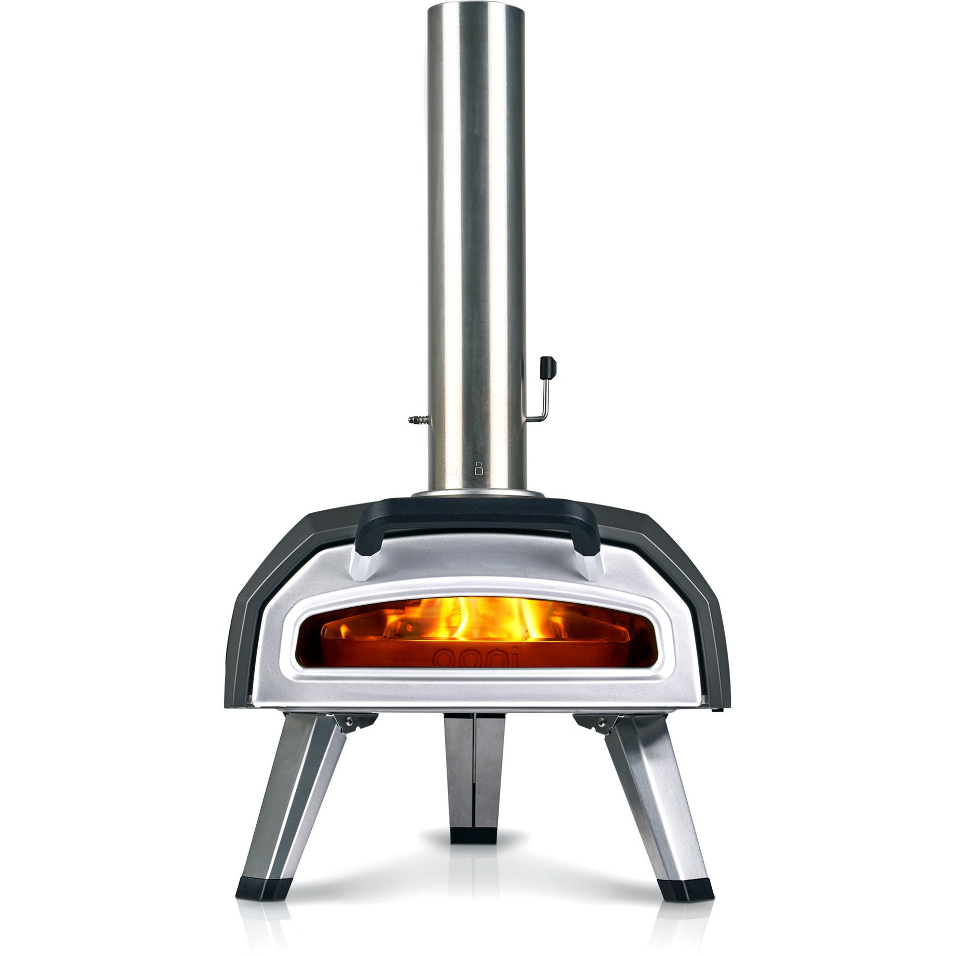 Ooni karu 2 multi-fuel pizza oven pizzaoven (zwart roestvrij staal, 12'' pizza, hout, houtskool en gas)