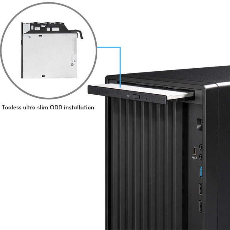 Chieftec uni bs-20b-op mini tower behuizing (zwart | 3x usb-a | 1x usb-c)