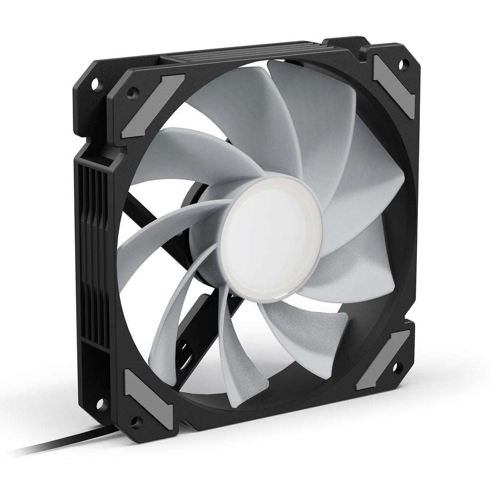Sharkoon shark mirror rgb pwm reverse case fan (zwart, 120 x 120 x 25 mm)