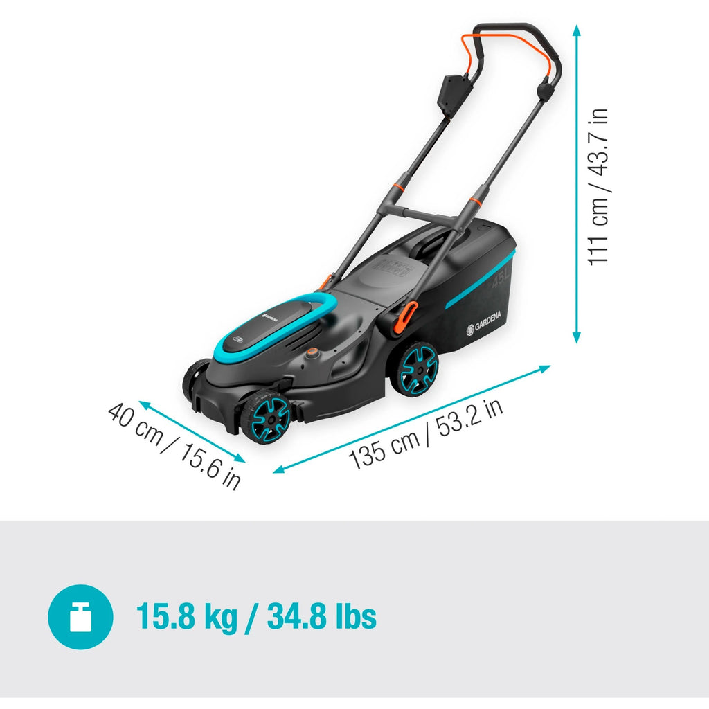 Gardena accugrasmaaier powermax 37 36v p4a set (zwart grijs, 2x li-ion accu 4,0ah, power for all alliance)