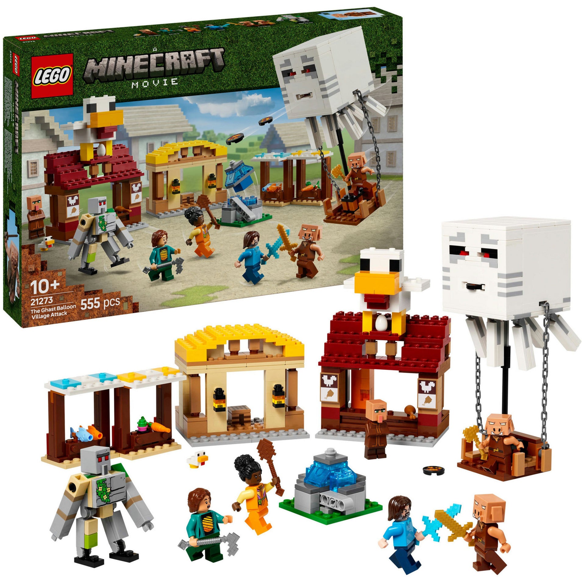 LEGO Minecraft 21273 Der Ghast-Ballonangriff auf das Dorf