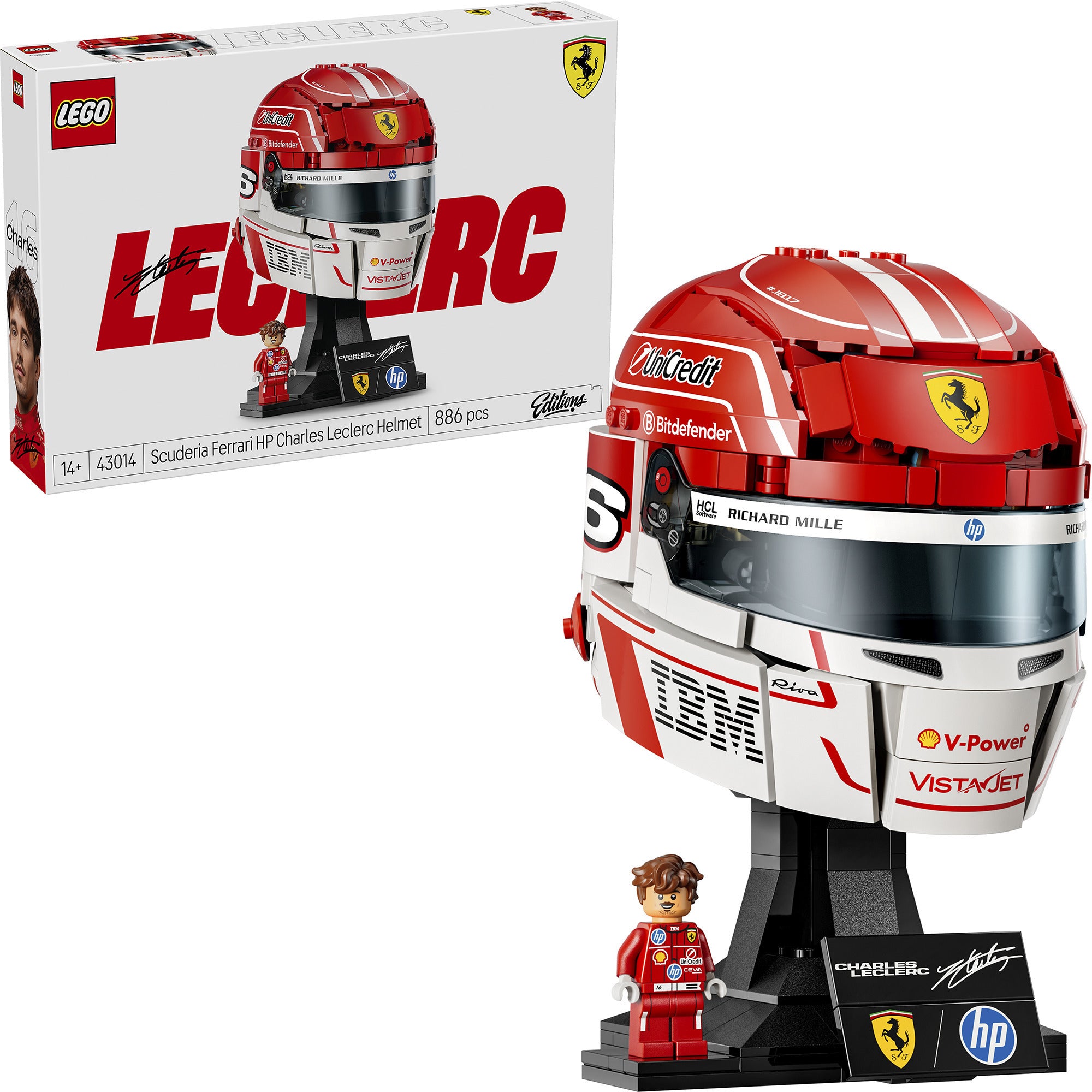 Lego editions 43014 scuderia ferrari hp helm van charles leclerc