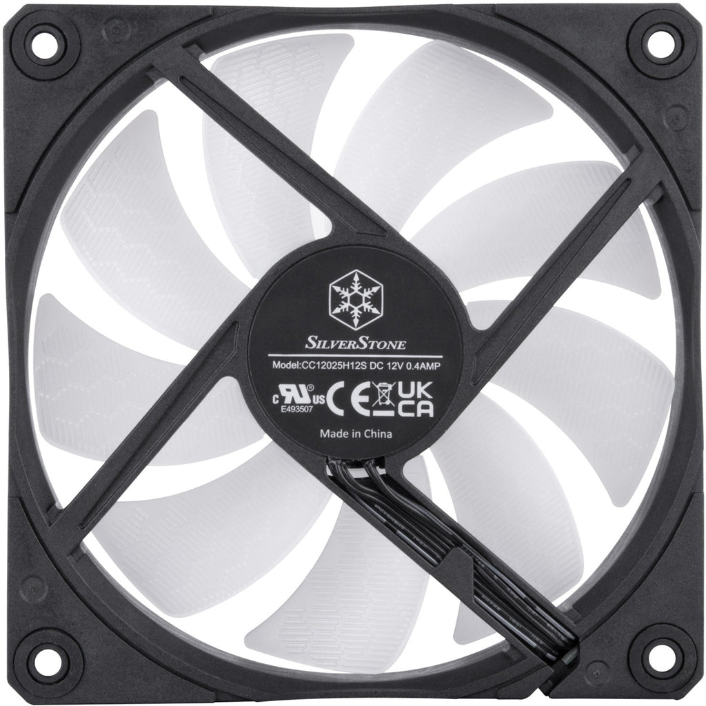 Silverstone shark force 120 argb case fan (zwart, 120 x 120 x 25 mm, pwm)