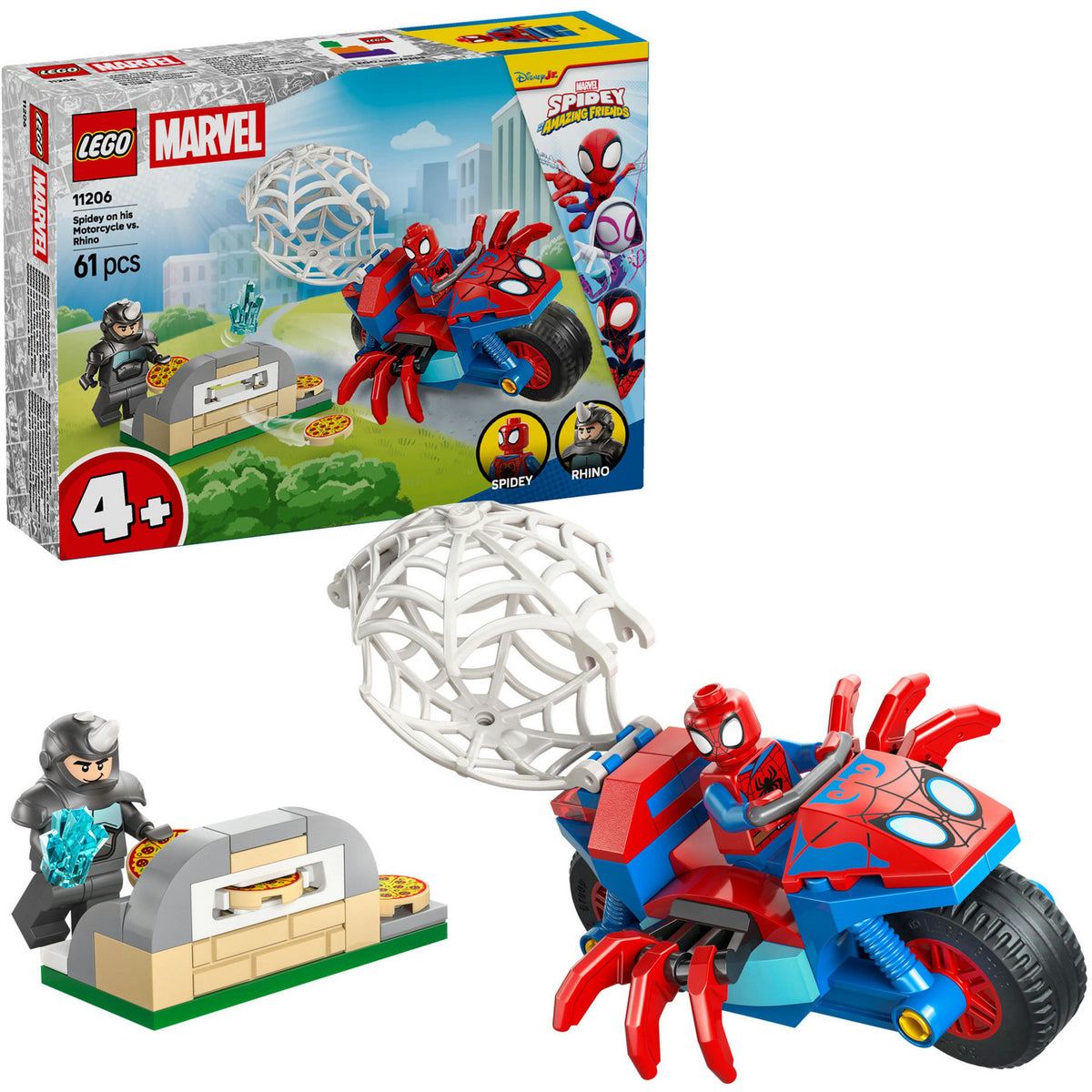 LEGO Marvel 11206 Spiderman auf seinem Fahrrad gegen Rhino
