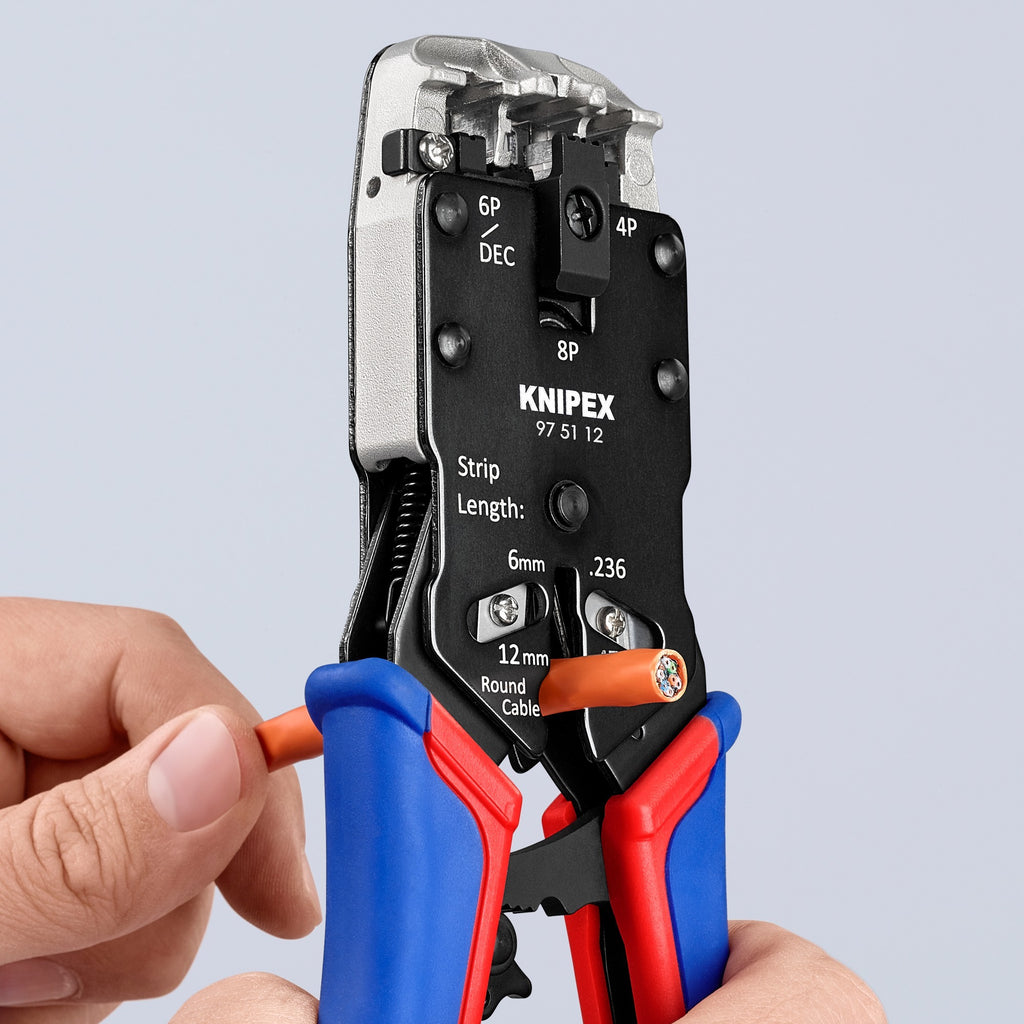 Knipex 975112 krimptang voor westernstekkers - 200mm