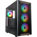 Montech xr wood midi tower behuizing (zwart | 1x usb-a | 1x usb-c | rgb | window)