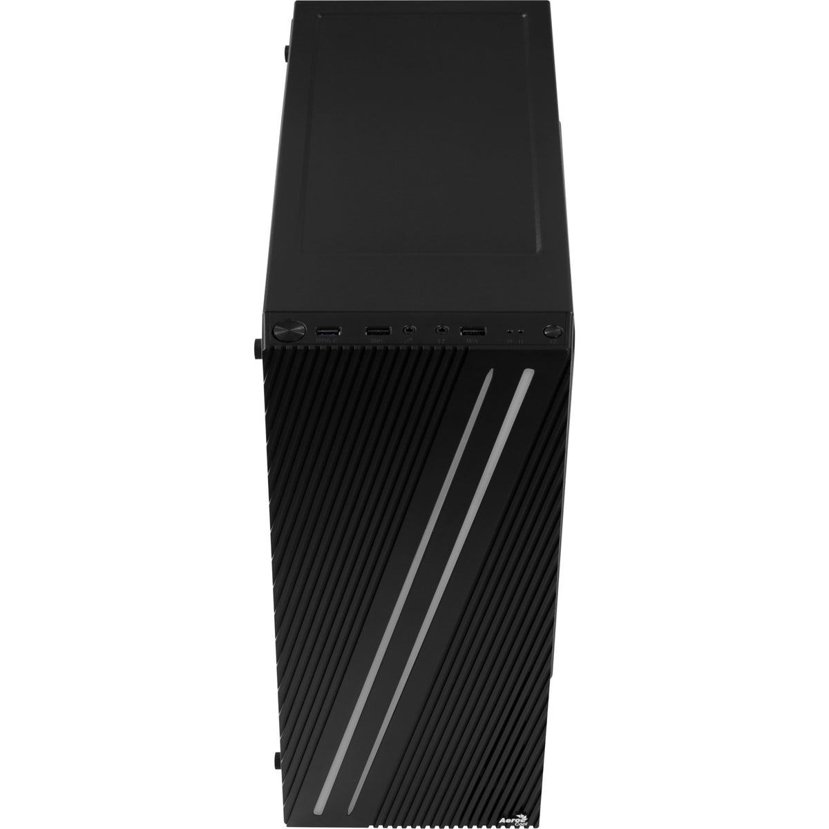 Aerocool streak midi tower behuizing (zwart | 3x usb-a | rgb | window)