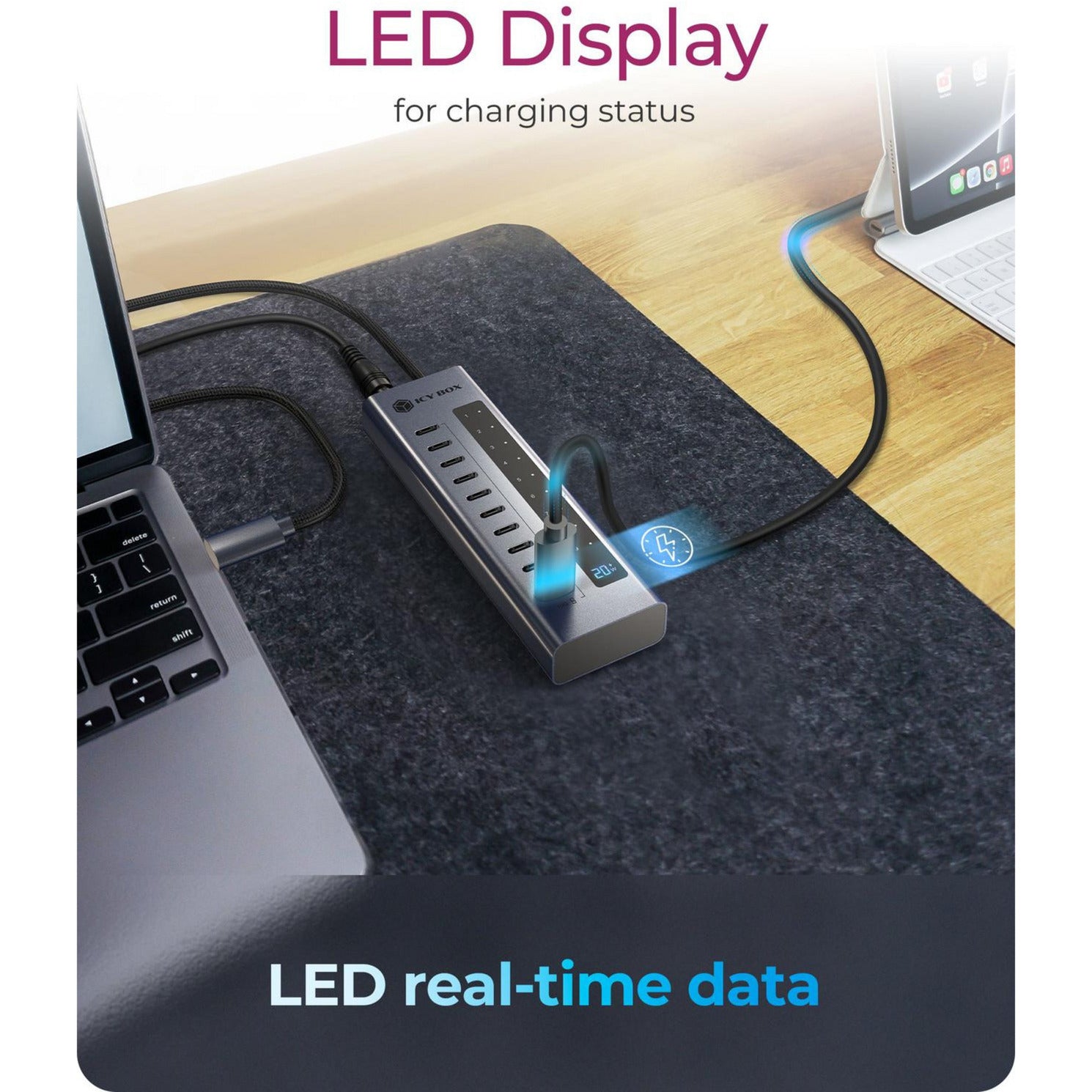 Icy box ib-hub1450-c31 usb-hub (antraciet)