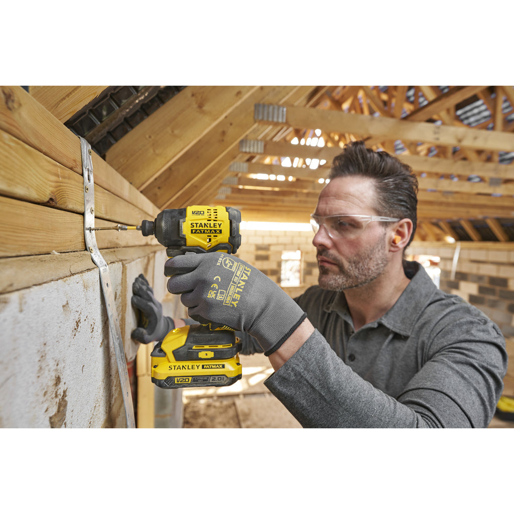 Stanley fatmax v20 18v slagschroevendraaier (zwart geel, accu en oplader inbegrepen, met koffer)