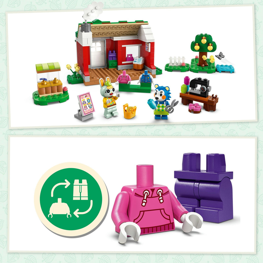 Lego animal crossing kleermakerij van de zusjes able creatief speelgoed voor kinderen 77055