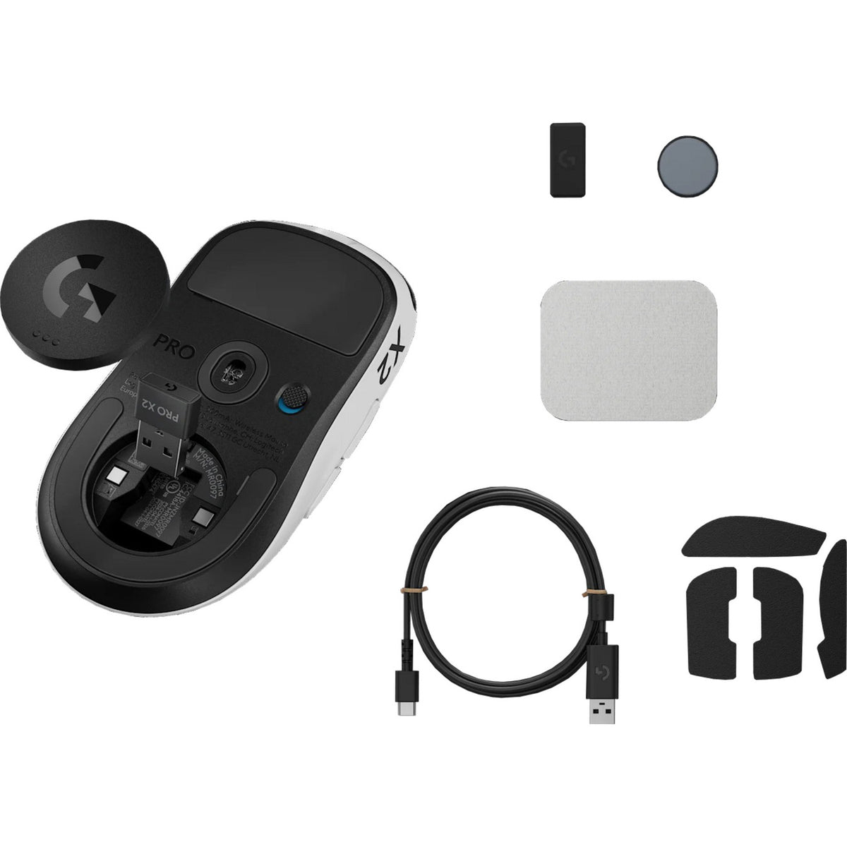 Logitech pro x2 superstrike wireless gaming muis (wit zwart, 100 - 44.000 dpi)