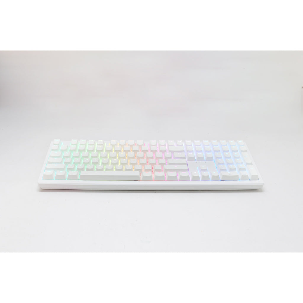 Ducky zero 6108 pure white, gaming toetsenbord (wit, us lay-out, cherry mx2a red, rgb leds, double-shot pbt, hot swap, 2.4ghz | bluetooth | usb-c)
