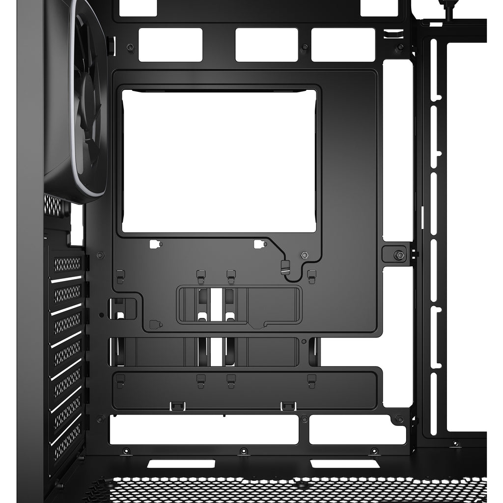 Sharkoon ak5m rgb midi tower behuizing (zwart | 2x usb-a | 1x usb-c | rgb | tempered glass)