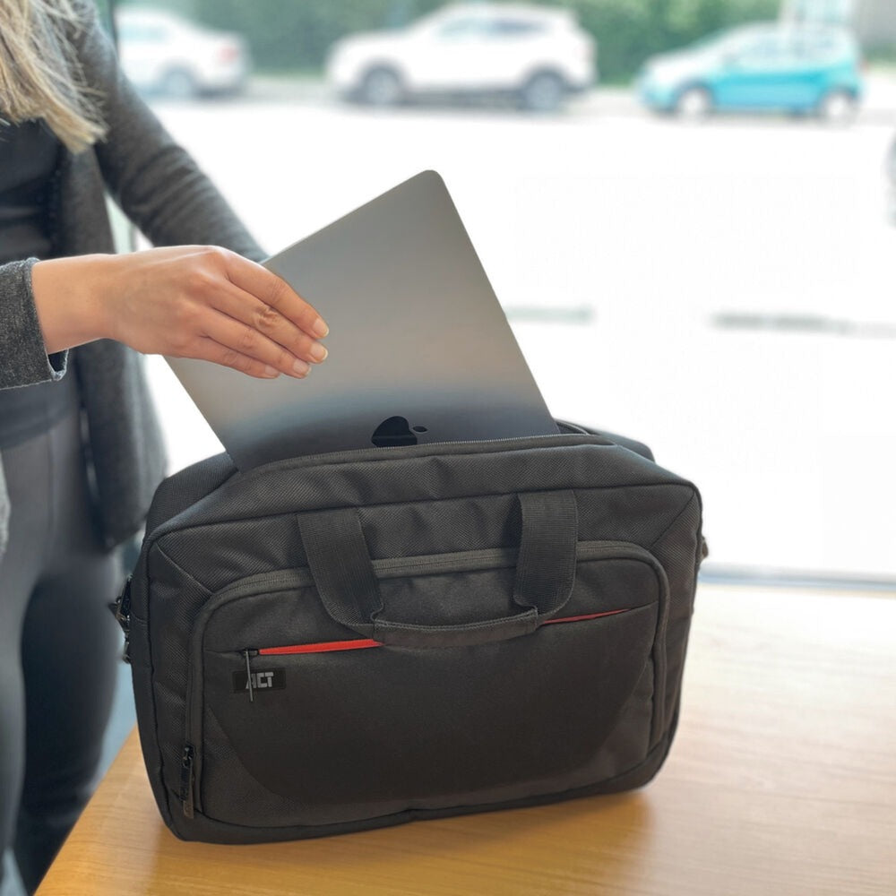 Act connectivity suburb schoudertas voor laptops tot 15,6 laptoptas (zwart)