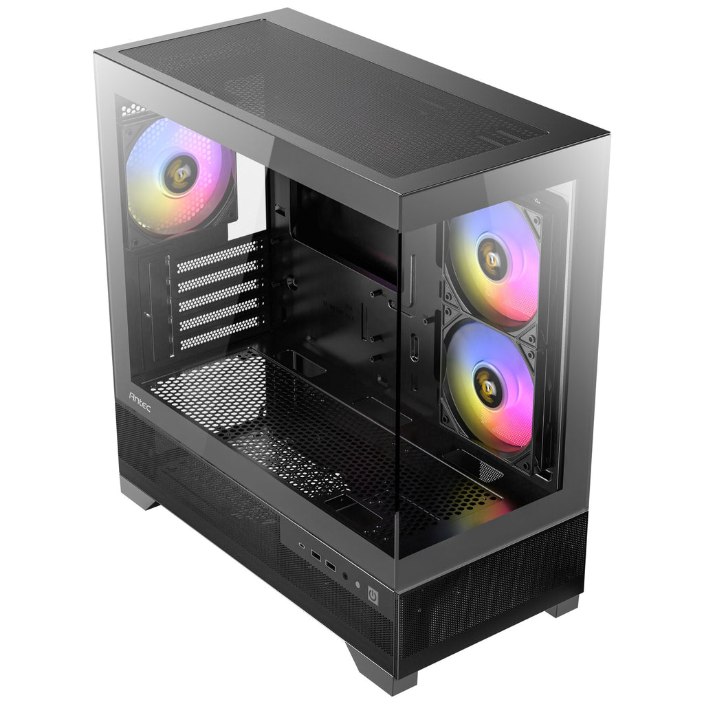 Antec cx500m rgb mini tower behuizing (zwart | 3x usb-a | tempered glass)