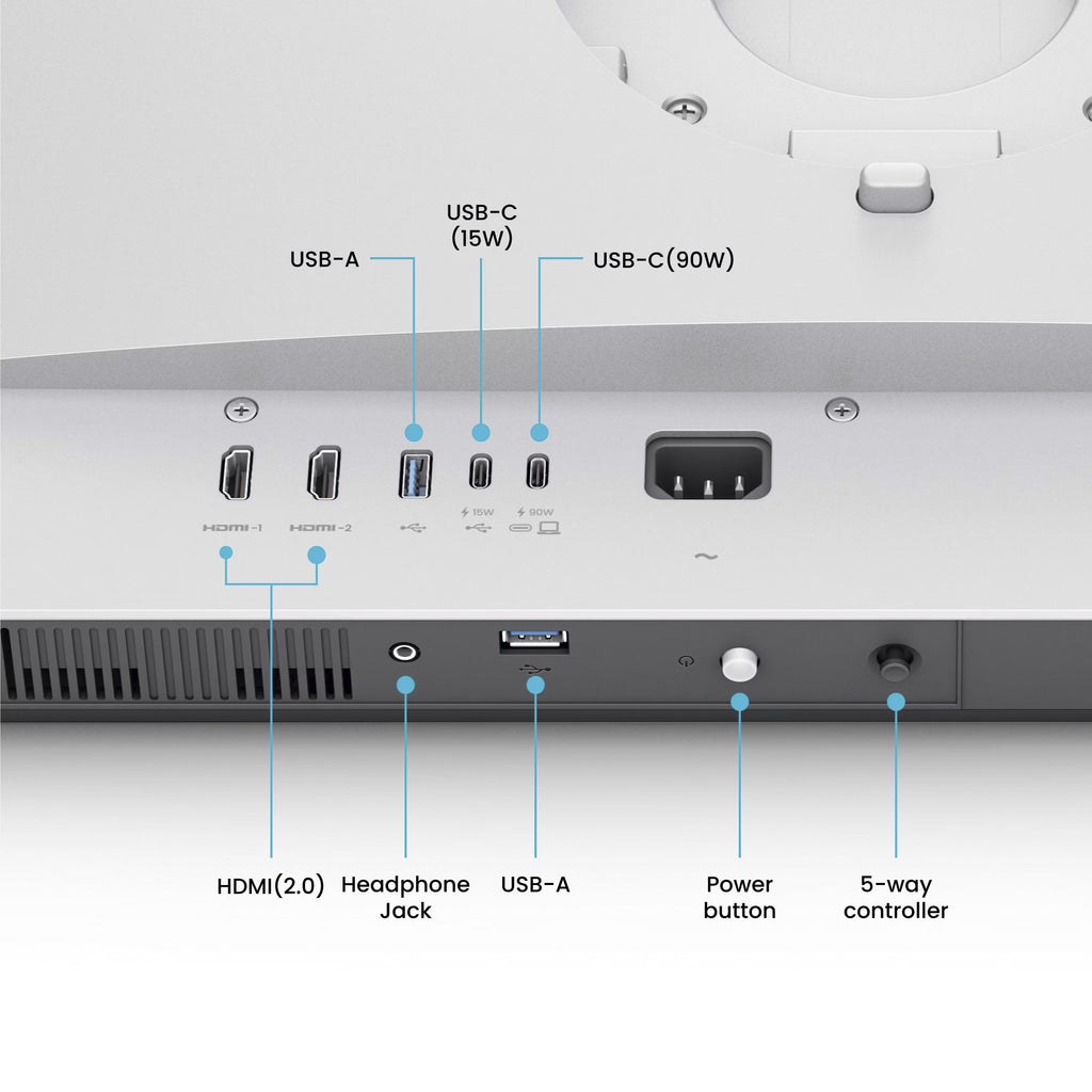 Benq ma270up voor macbook 27 4k ultra hd monitor (zilver, 2x hdmi, 2x usb-c, 2x usb-a)