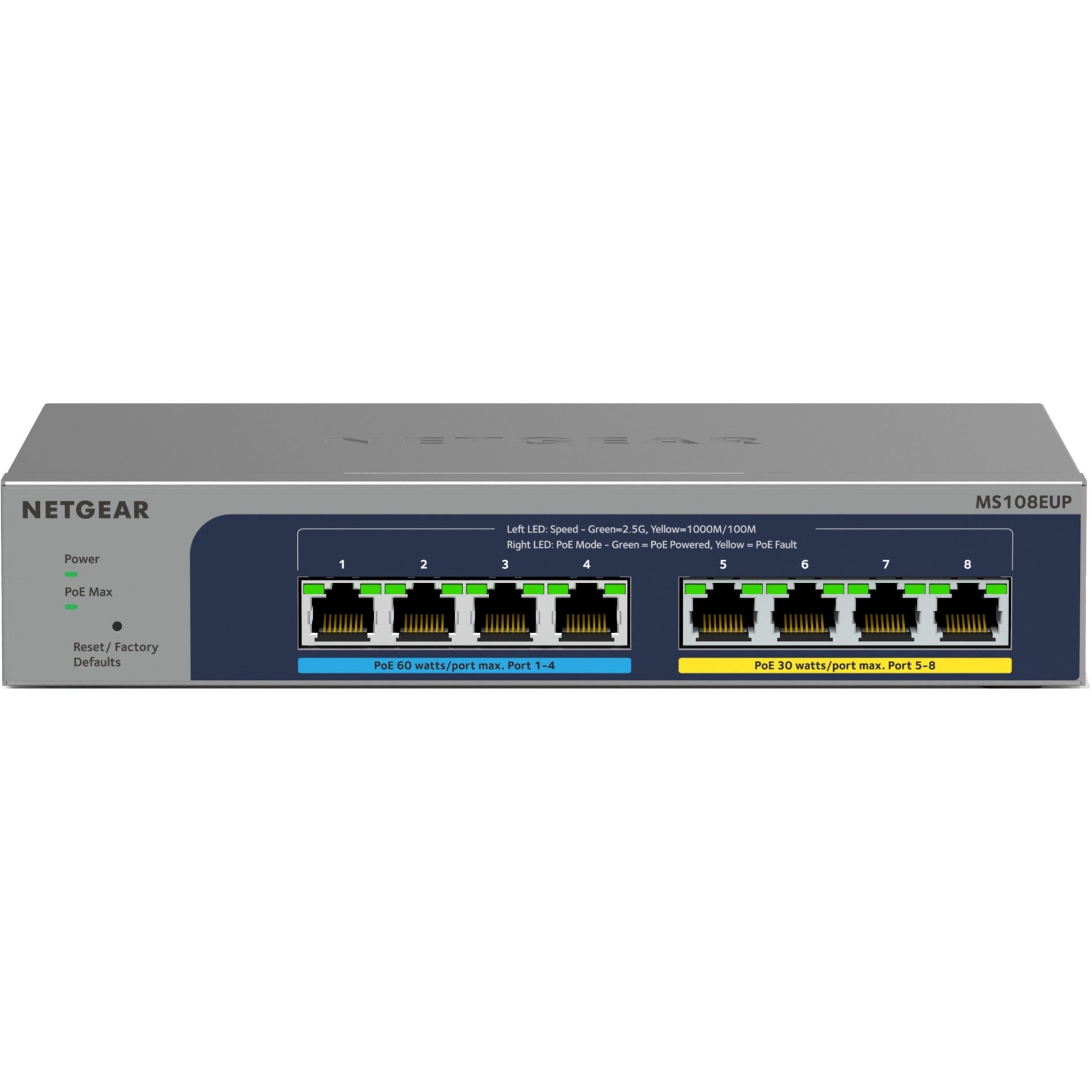 Schakelaar netgear ms108up-100eus ms108up