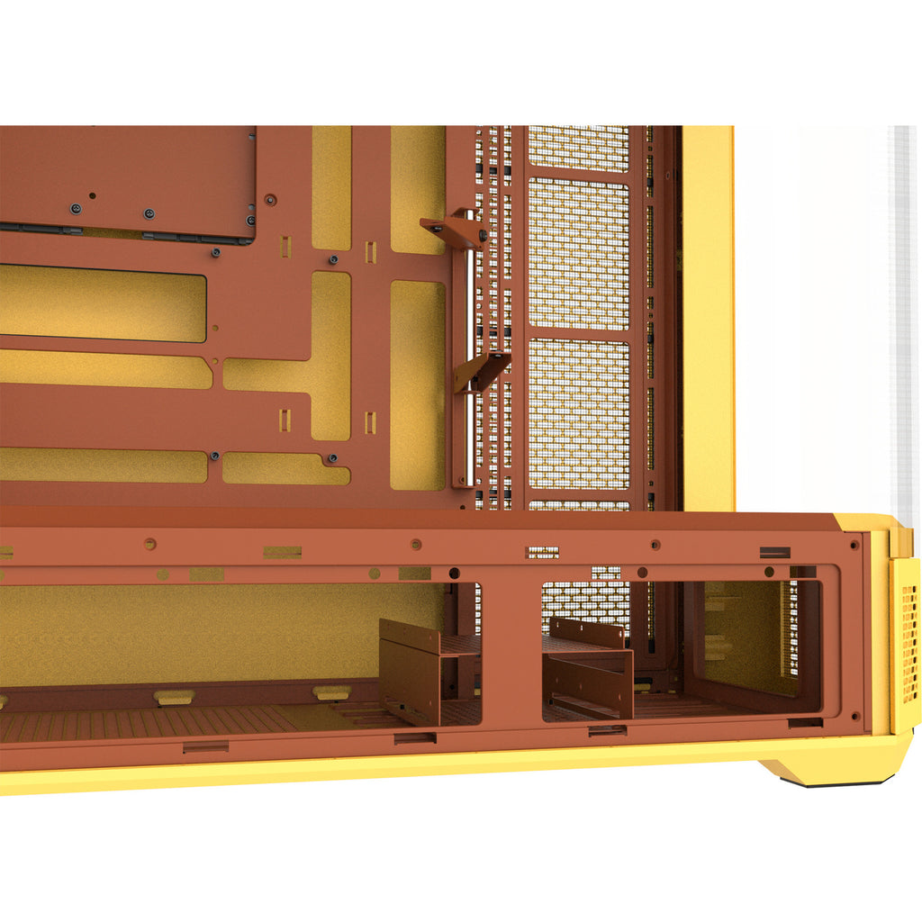 Thermaltake view 600 tg butter caramel big tower behuizing (geel | 2x usb-a | 1x usb-c | tempered glass)