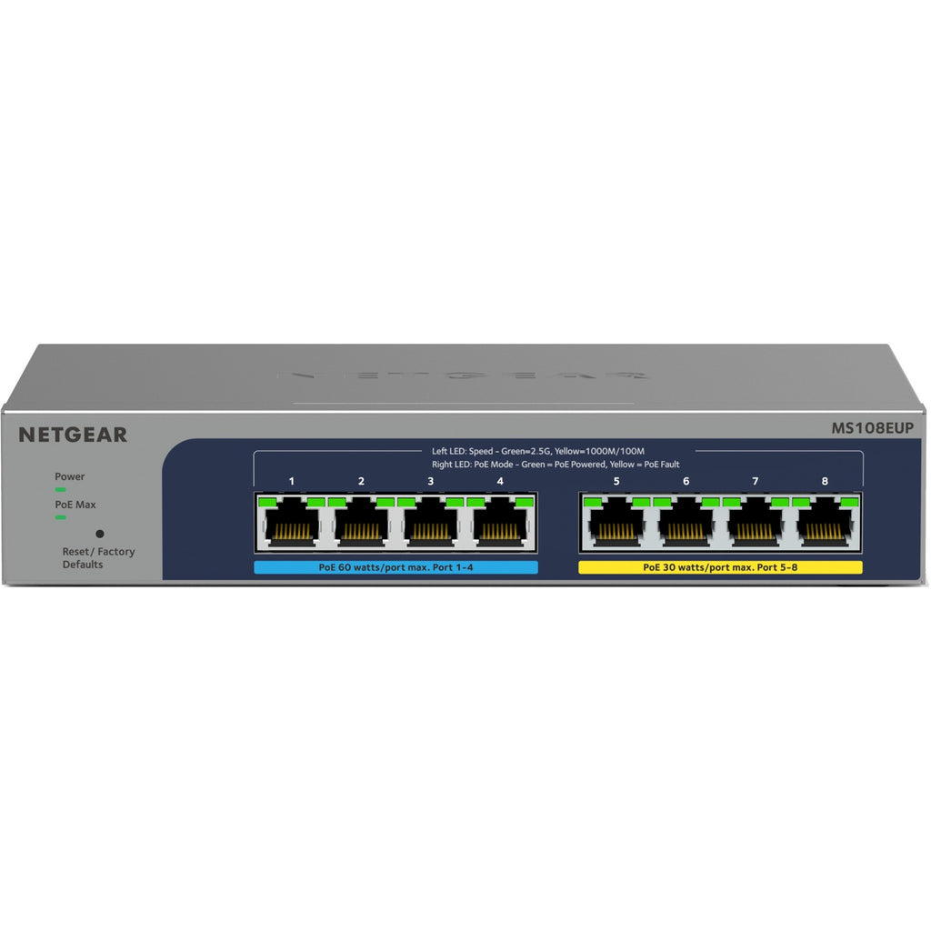 Netgear ms108up switch (grijs)