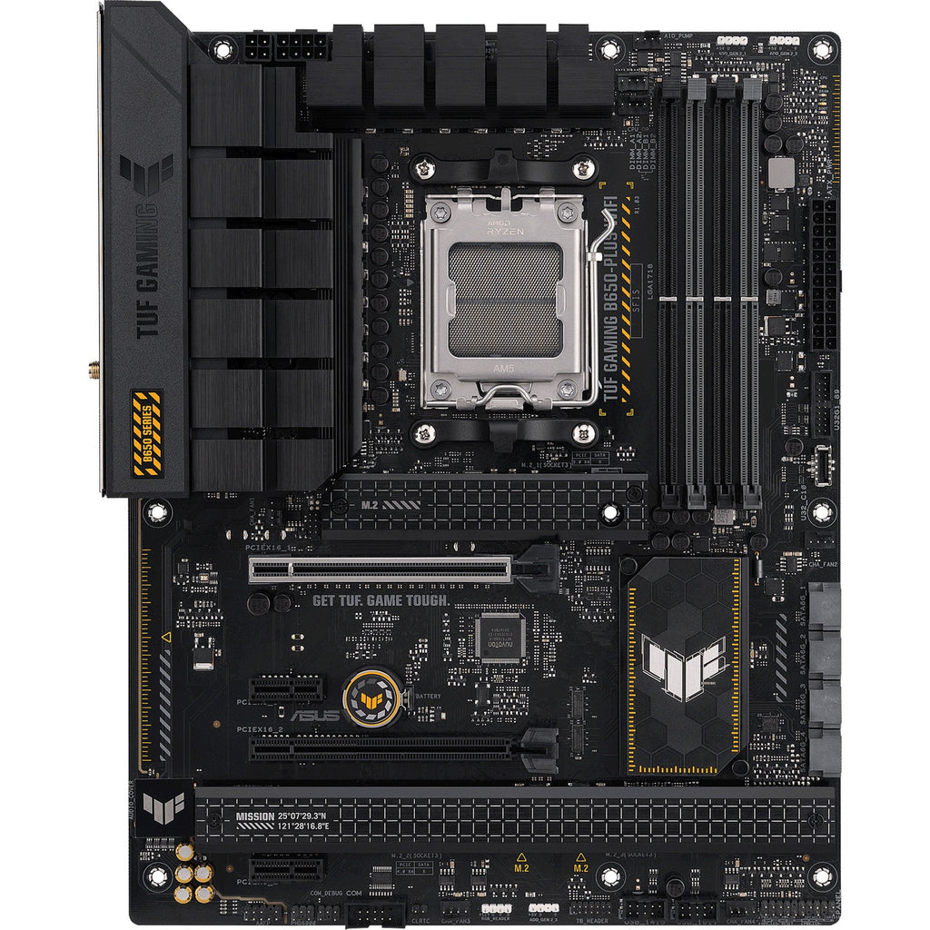 Asus tuf gaming b650-plus wifi socket am5 moederbord (zwart lichtoranje, raid, 2.5gb-lan, wi-fi 6, bt 5.2, sound, atx)
