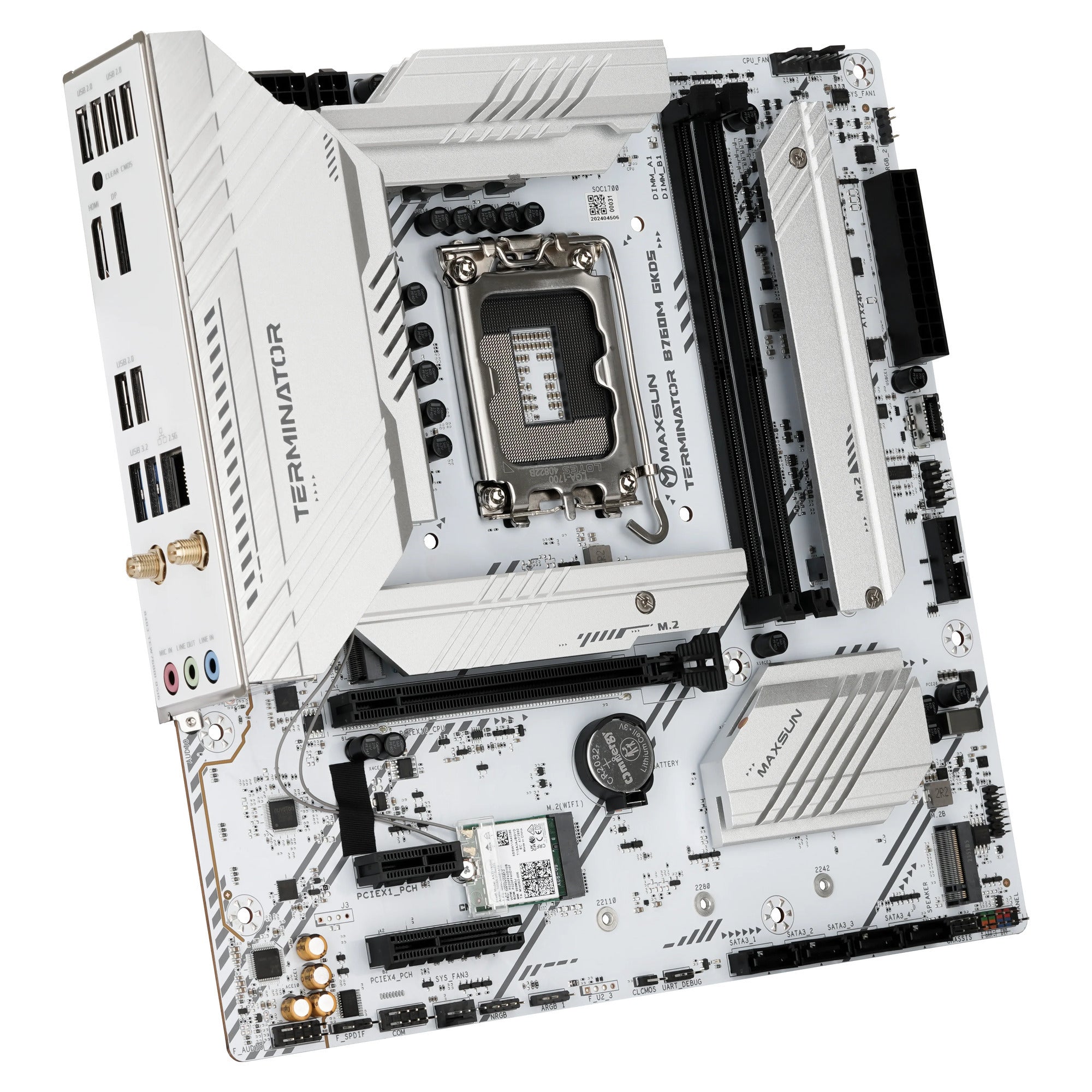 Maxsun ms-terminator b760m gkd5 ice socket 1700 moederbord (zwart, raid, 2.5 gb-lan, sound, µatx)