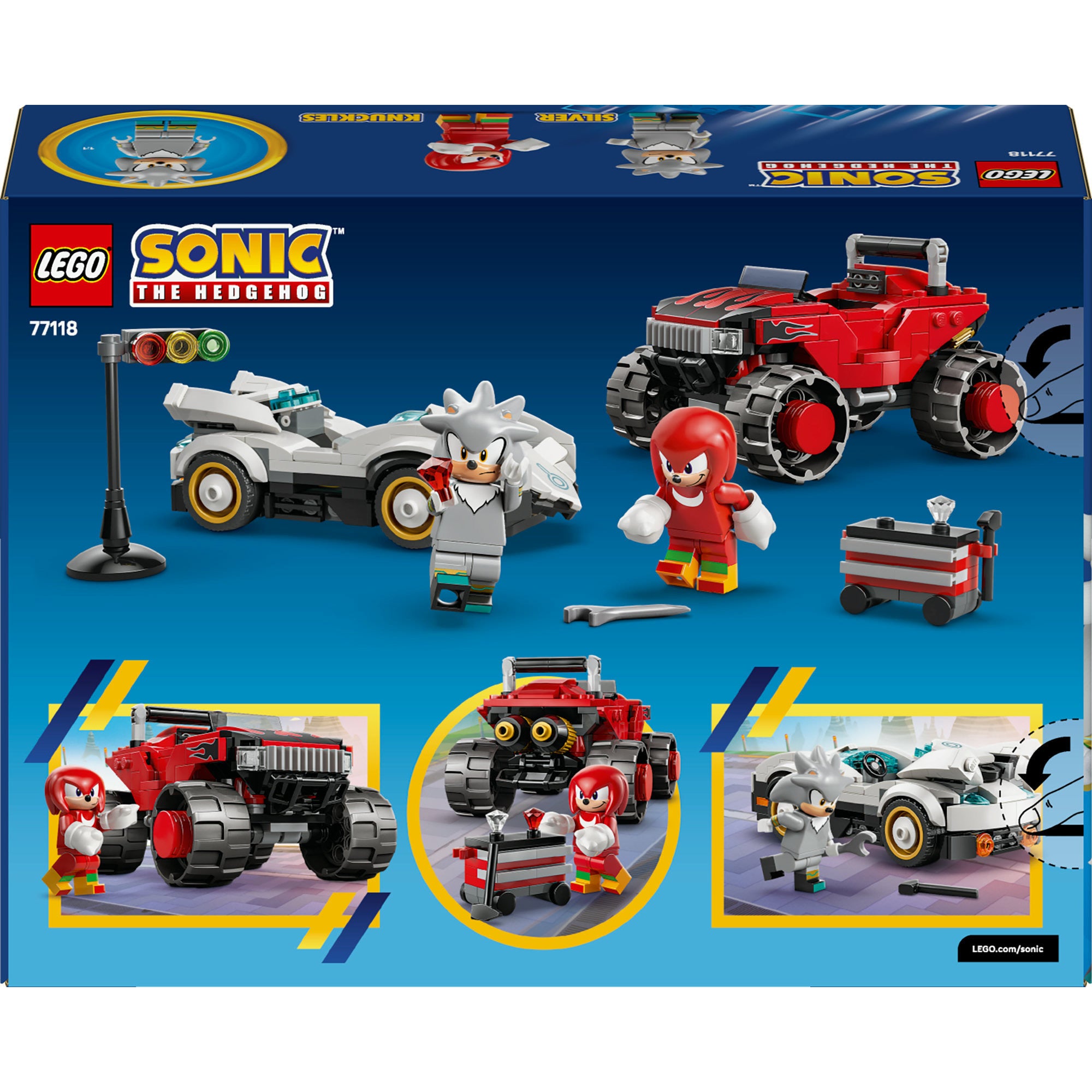 LEGO Sonic the Hedgehog 77118 Silvers Auto gegen Knuckles' Monstertruck