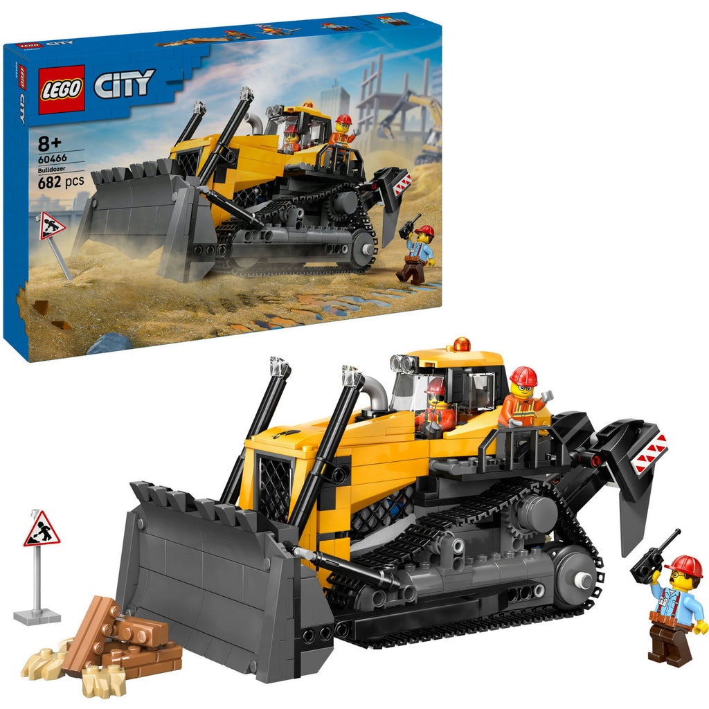 Lego ® city gele bulldozer, bouwplaatsvoertuig - 60466