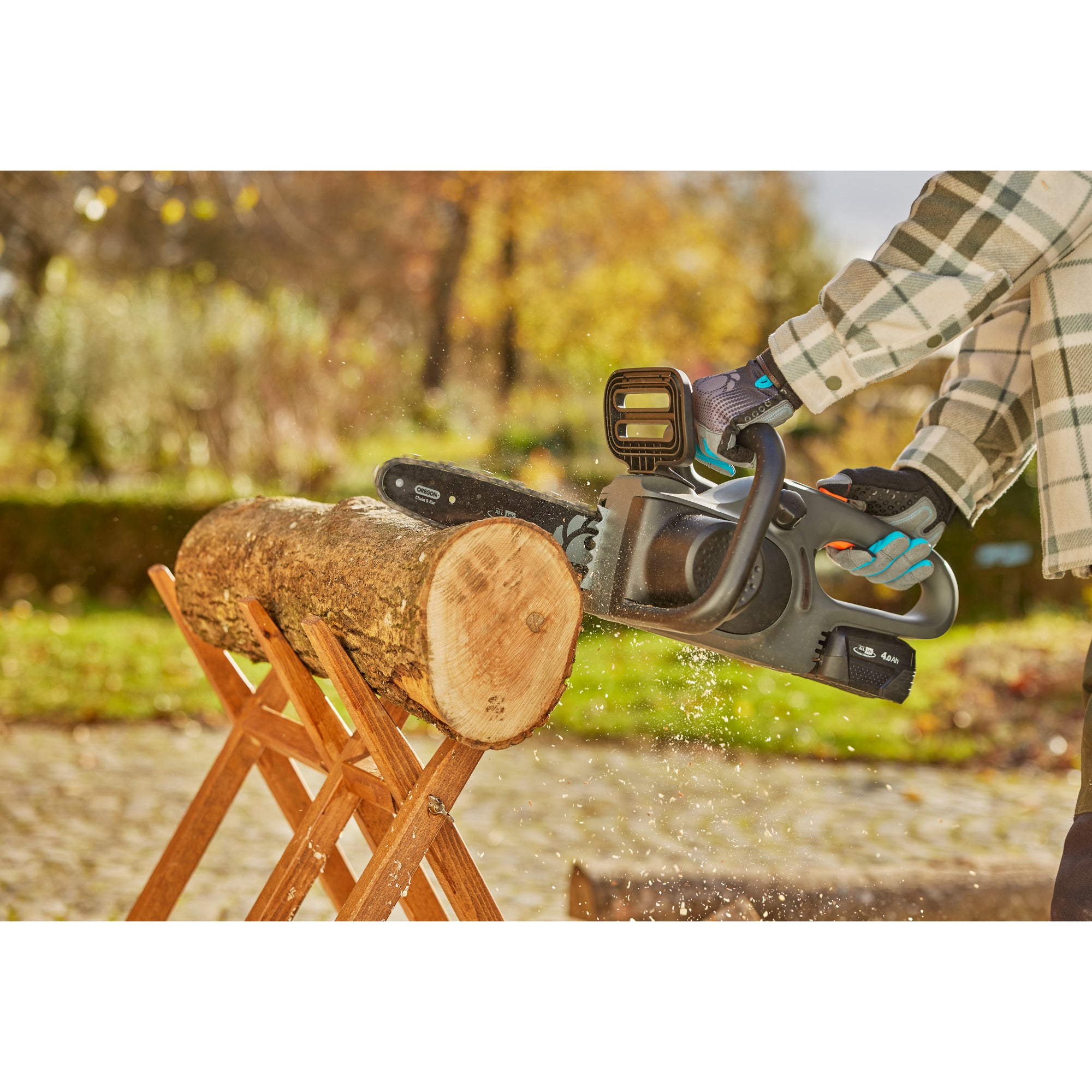 Gardena accukettingzaag powersaw 250 18v solo (grijs turquoise, accu en oplader niet inbegrepen, power for all alliance)