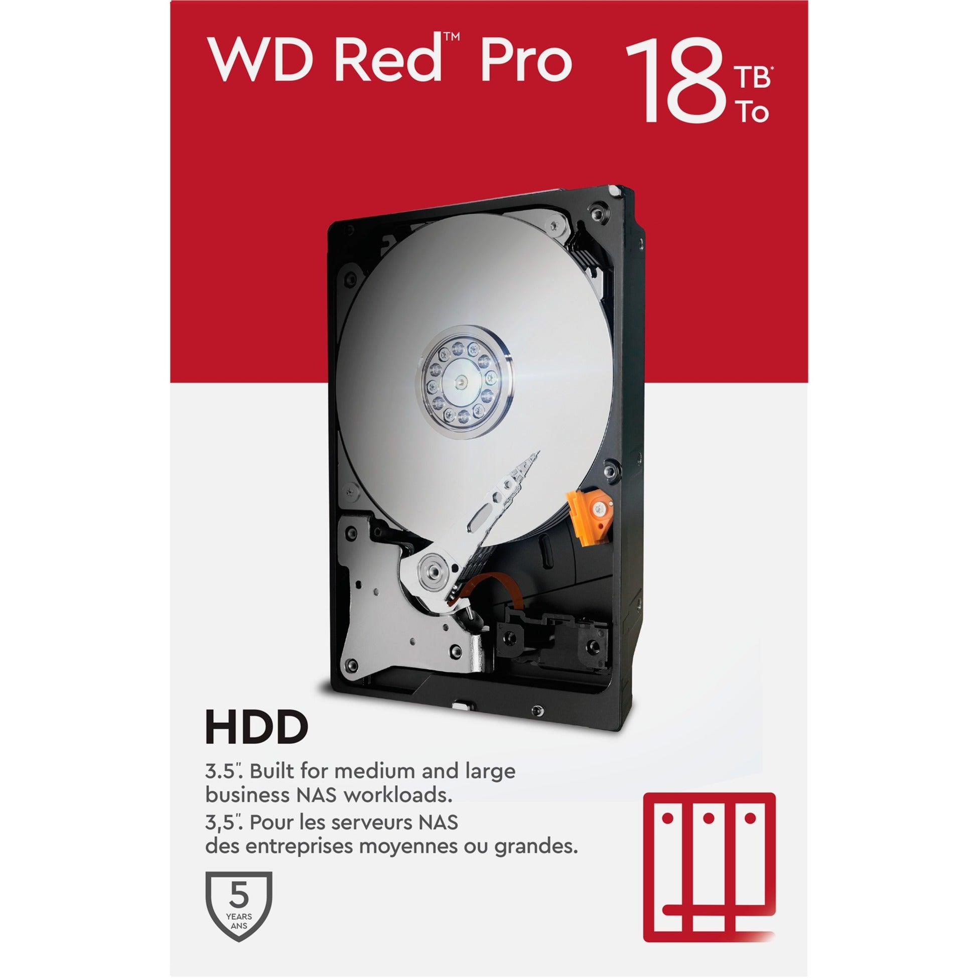 Wd red pro 18 tb harde schijf (181kfgx, sata 600, 24 7, af)