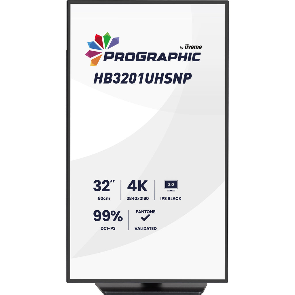 Iiyama prographic hb3201uhsnp-b1 31.5 4k uhd monitor (zwart (mat), hdmi, displayport, usb-c, audio)