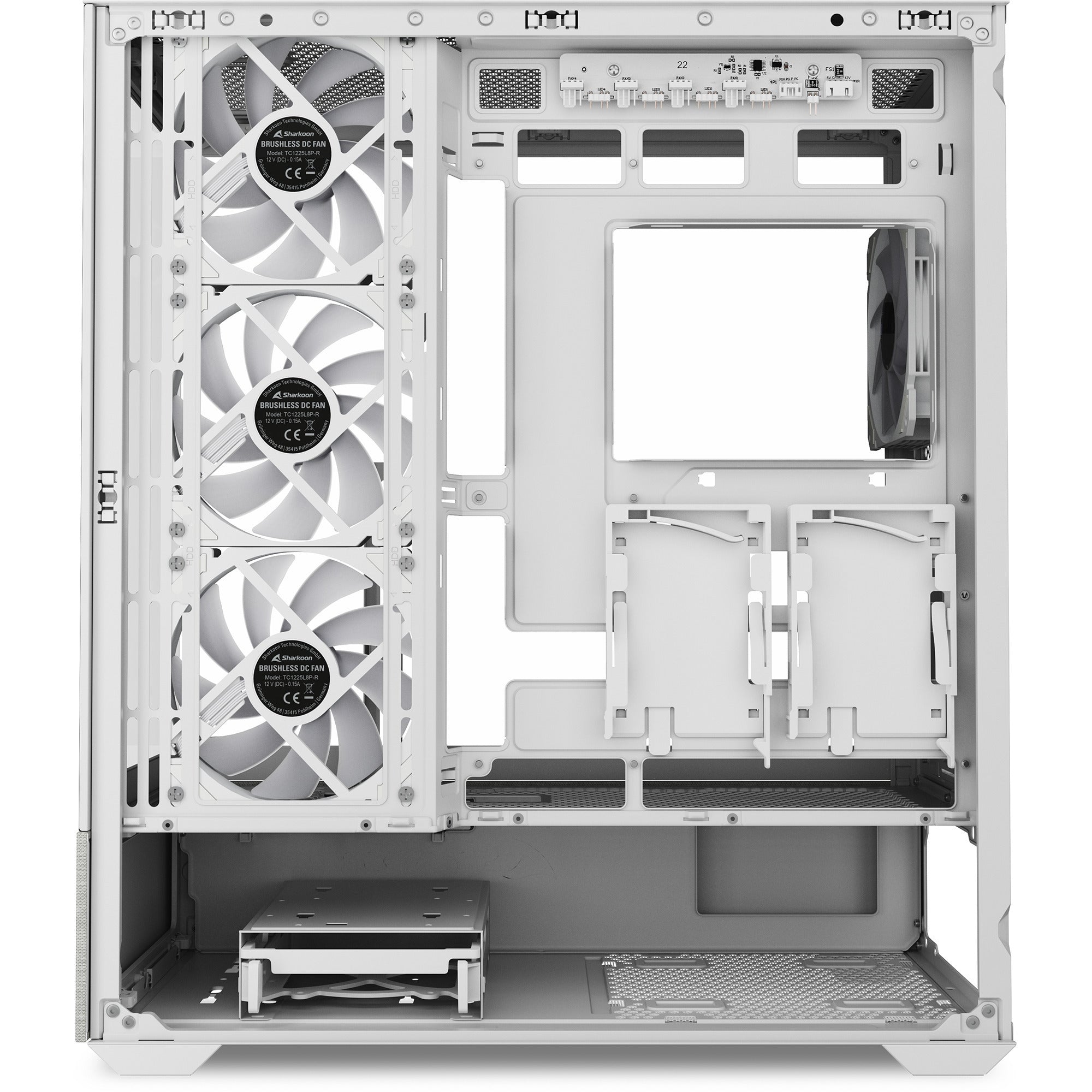 Sharkoon ak7 argb midi tower behuizing (wit | 2x usb-a | 1x usb-c | rgb | window)