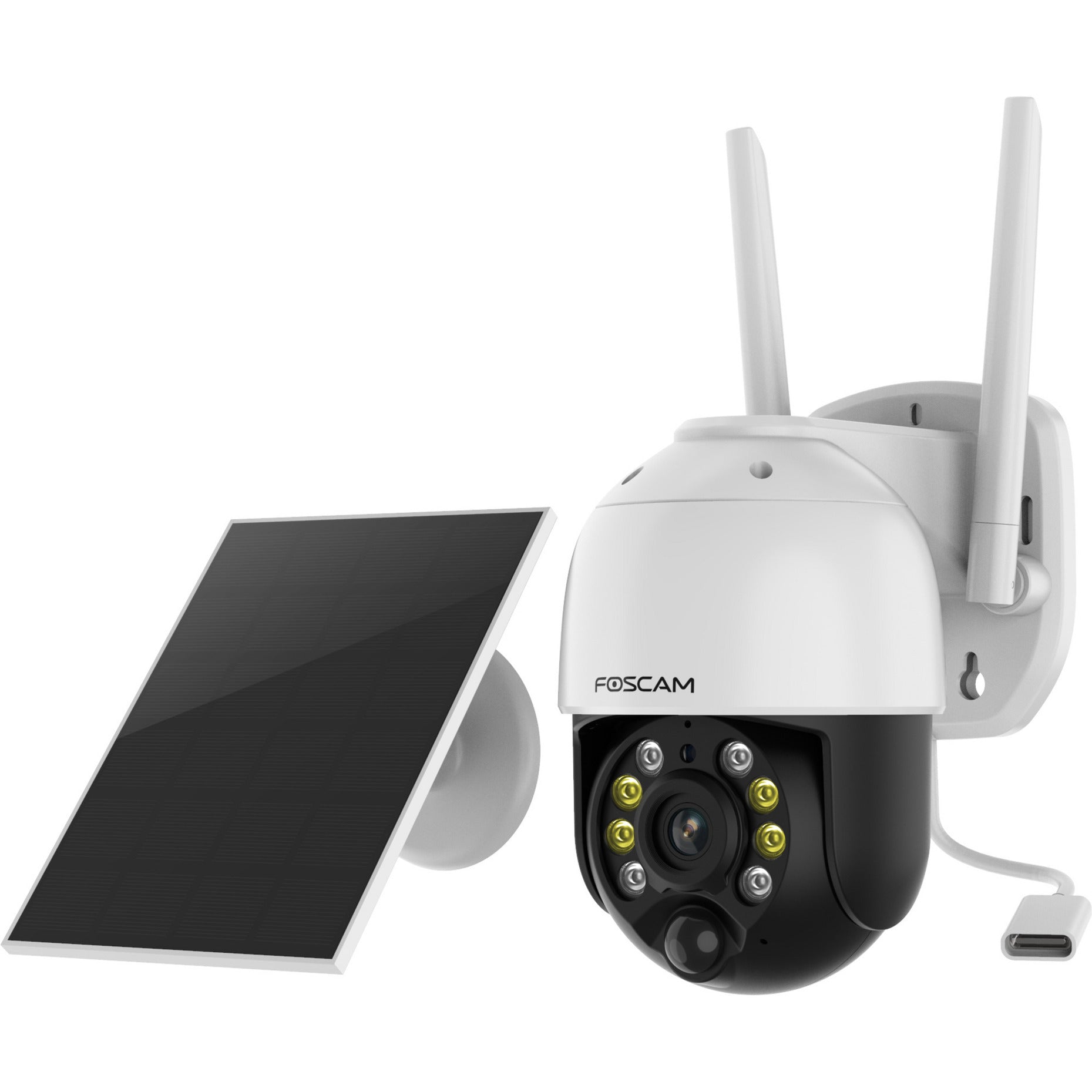 Foscam b4, 100% draadloze 2k 4mp pan tilt batterijcamera (wit)