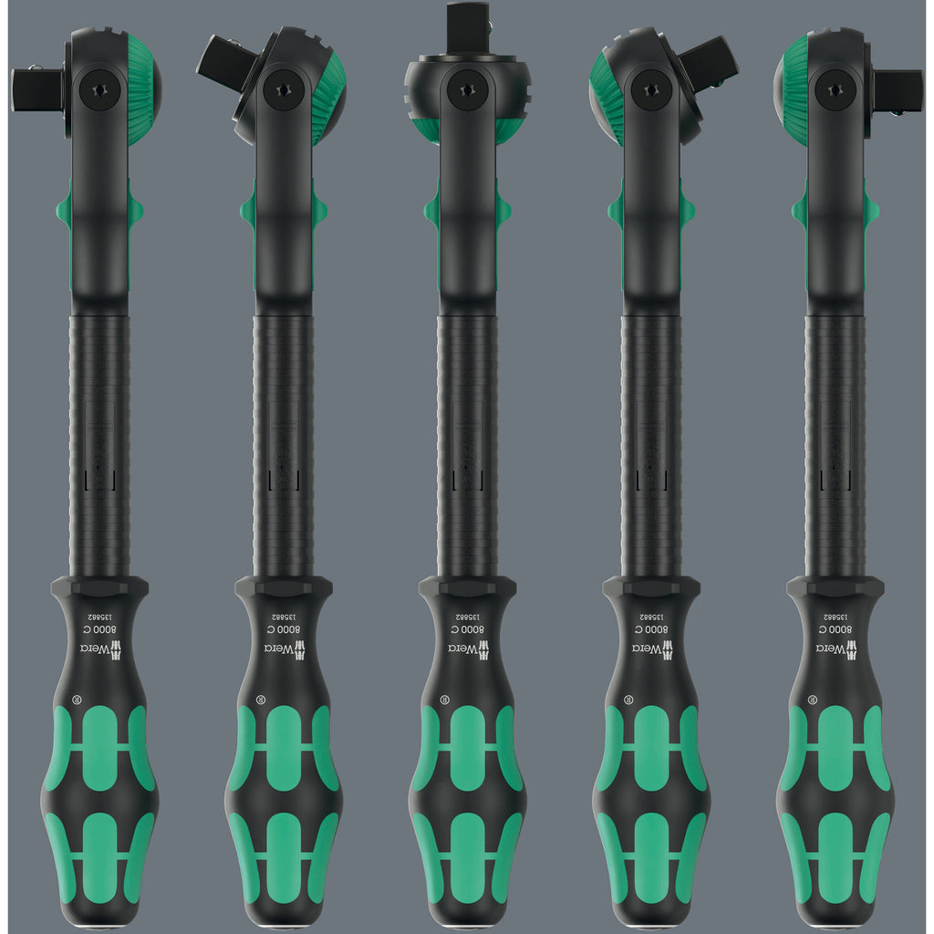 Wera 8000 c black edition zyklop speed ratel met 1 2 aandrijving (zwart groen)