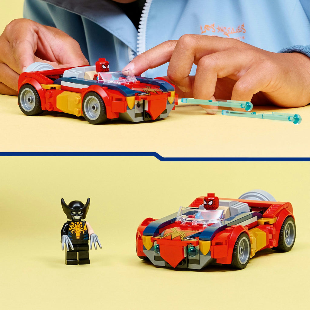 LEGO Superhelden 76336 Marvel Spider-Man Auto gegen Venomized Wolverine