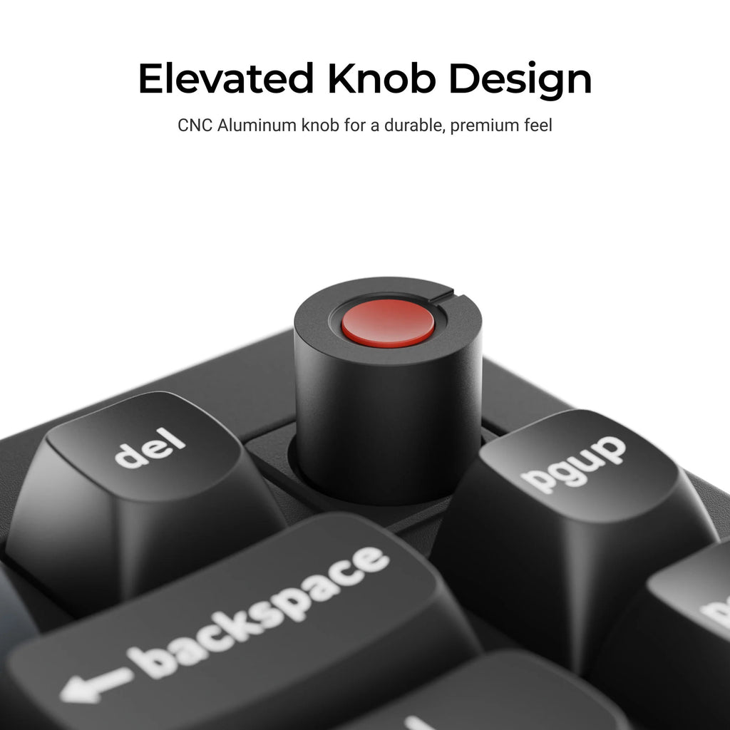 Keychron v1w-d4 8k qmk wired custom mechanical keyboard (zwart, us lay-out (qwerty), super banana, 75%, rgb leds, double-shot pbt, hot swap, 8k, knop)