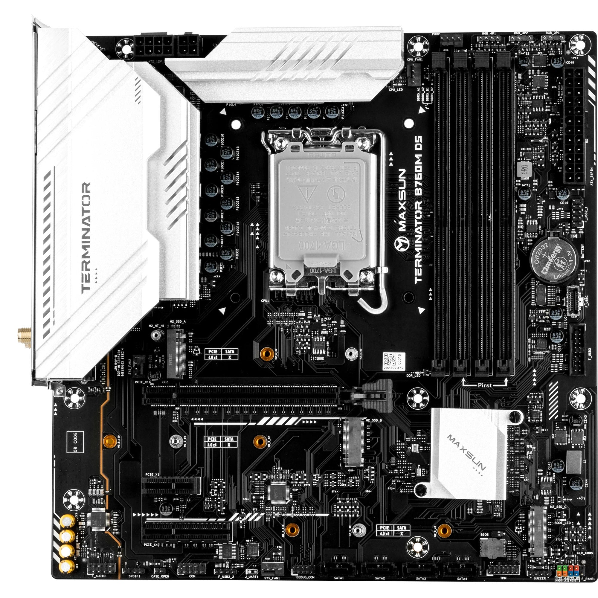 Maxsun ms-terminator b760m d5 wifi 6e socket 1700 moederbord (zwart, raid, 2.5 gb-lan, wlan, bt, sound, µatx)