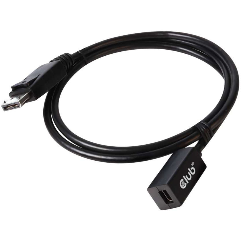 Club 3d mini displayport > displayport 1.4 (male) verlengkabel (zwart, 0,1 meter)
