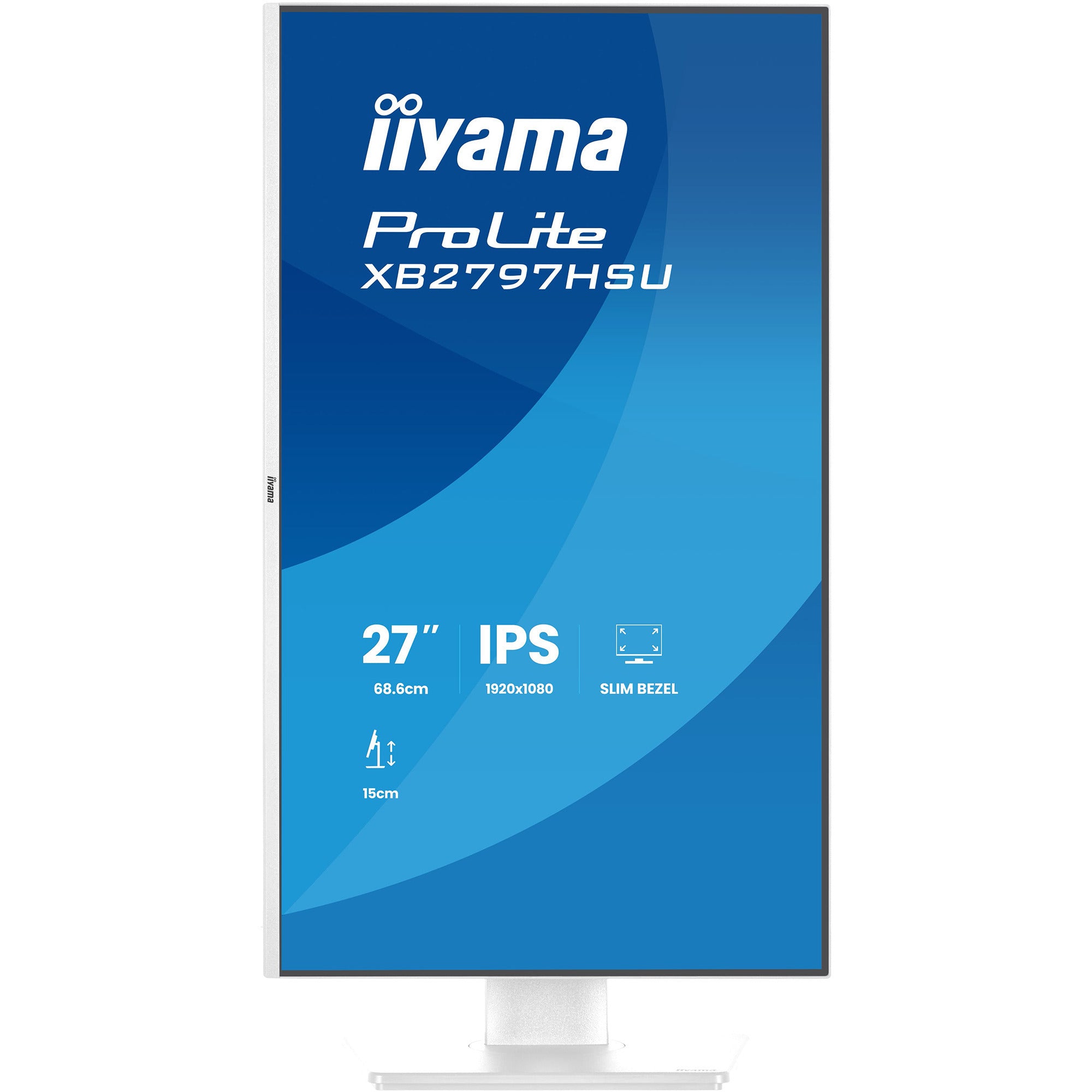 Iiyama prolite xb2797hsu-w1 27 monitor (wit (mat), 120 hz, hdmi, displayport, usb, audio)