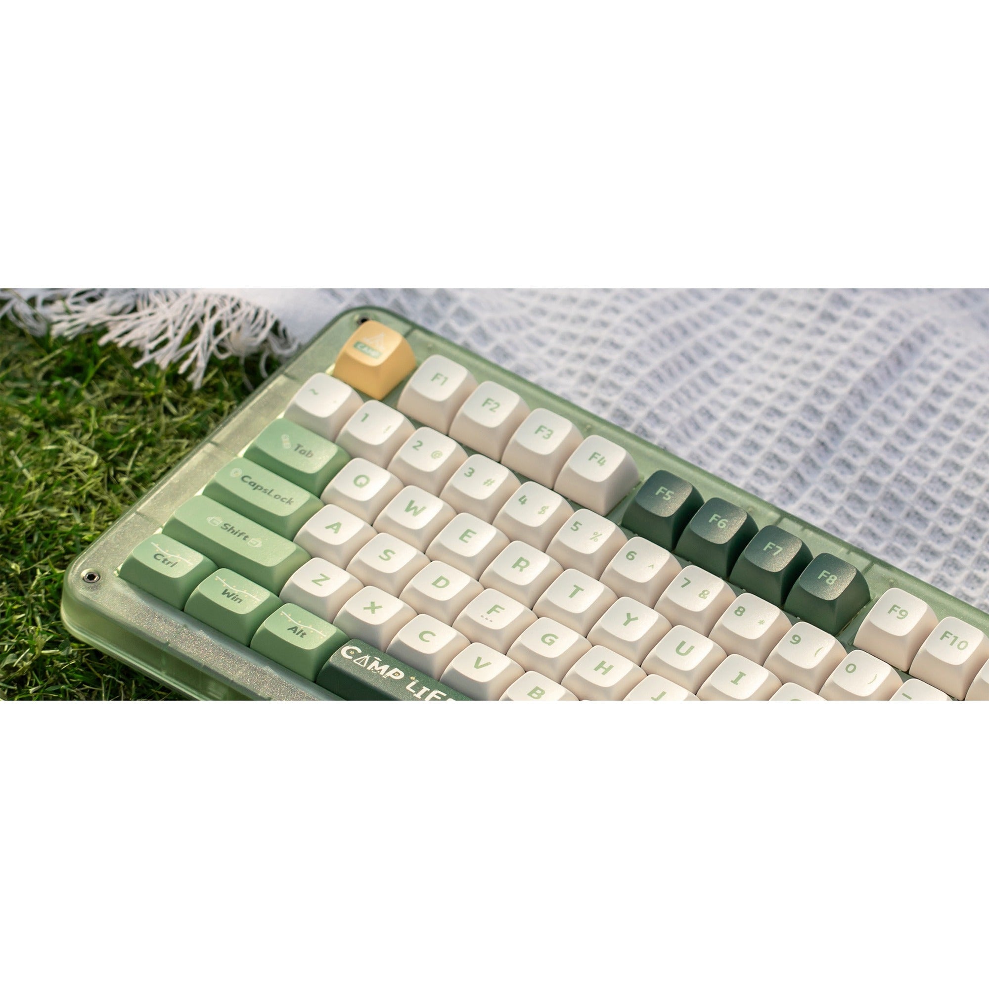 Iqunix zx75 camping wireless mechanical keyboard (groen, us lay-out (qwerty), iqunix moonstone, 75%, rgb leds, hot-swappable, double-shot pbt, 2.4ghz | bluetooth 5.1 | usb-c)