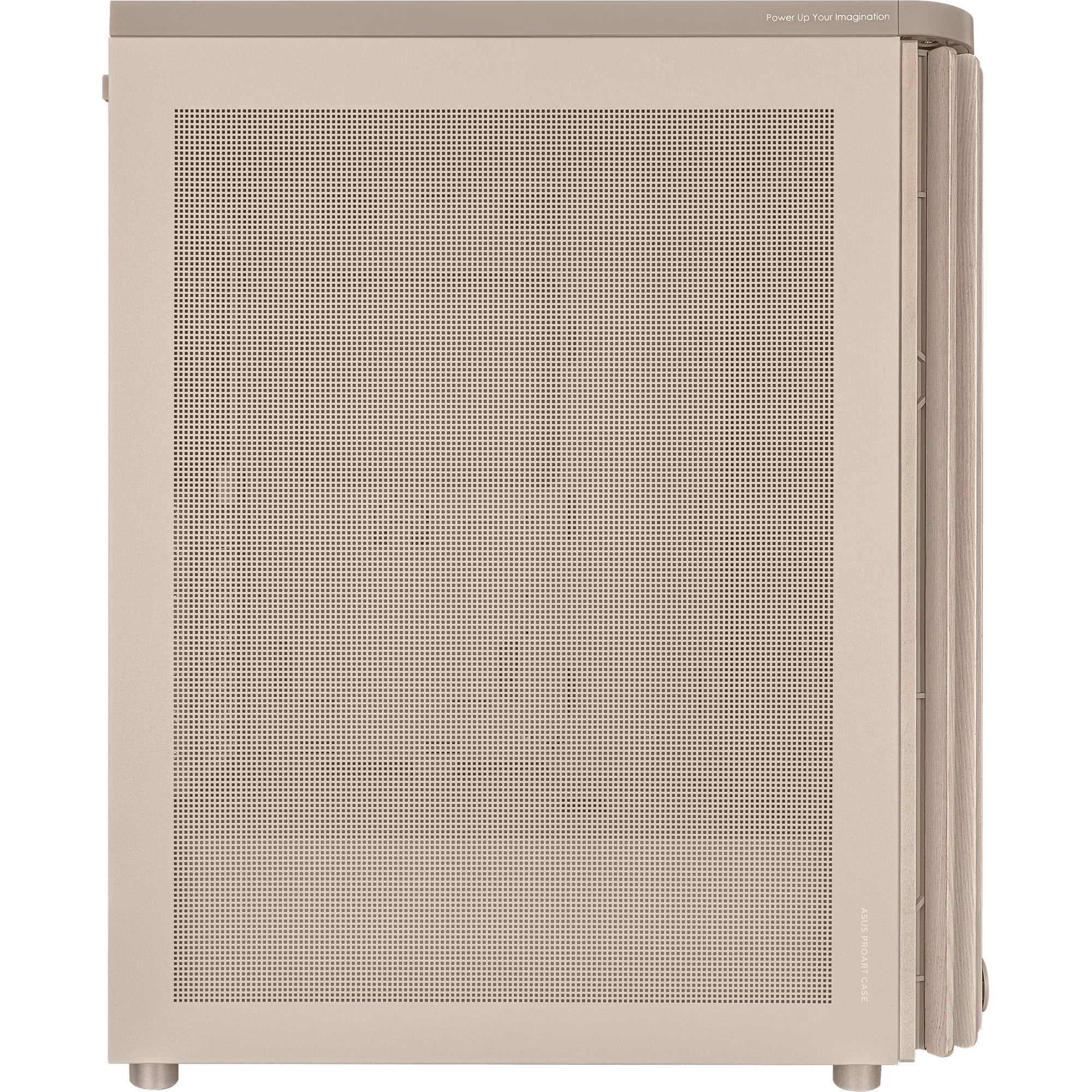 Asus proart pa401 wood edition - mesh panel midi tower behuizing (beige houtkleur | 2x usb-a | 1x usb-c)