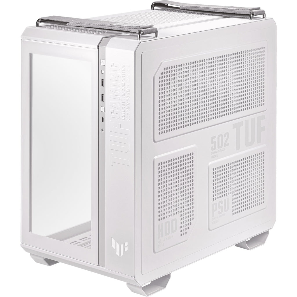 Asus tuf gaming gt502 plus midi tower behuizing (wit | 2x usb-a | 1x usb-c | tempered glass)