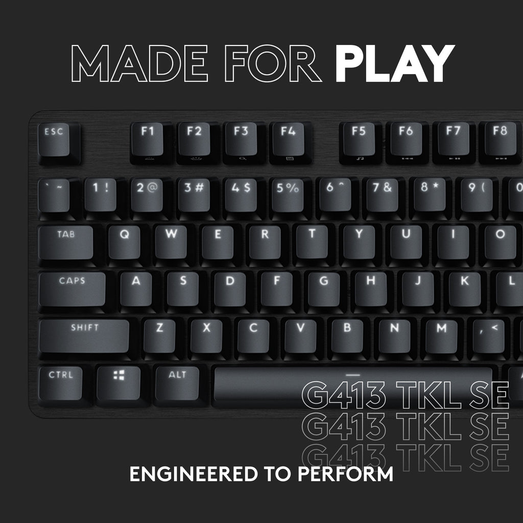 Logitech g413 tkl se mechanisch gaming toetsenbord (zwart, us-international lay-out (qwerty), gl tactile, 80% (tkl))