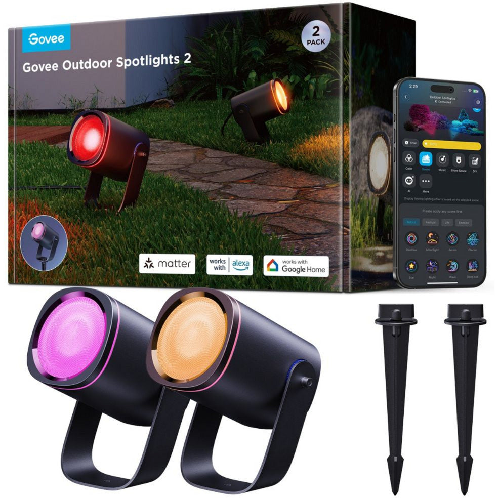 Govee outdoor spotlights 2 - 2-pack verlichting (zwart)