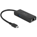 Delock usb-c adapter naar 2,5 gigabit lan met usb-a female (zwart)