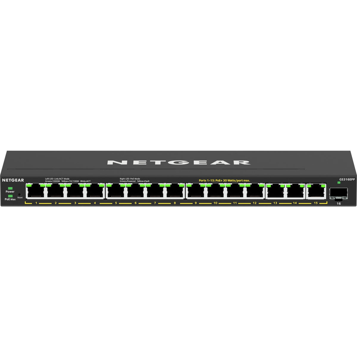 Netgear gs316epp switch (zwart)