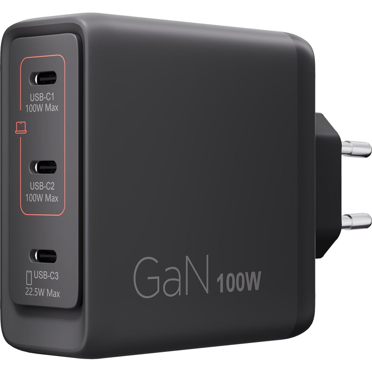 Lenovo 100w gan multi-port usb-c oplader (zwart, 3x usb-c)