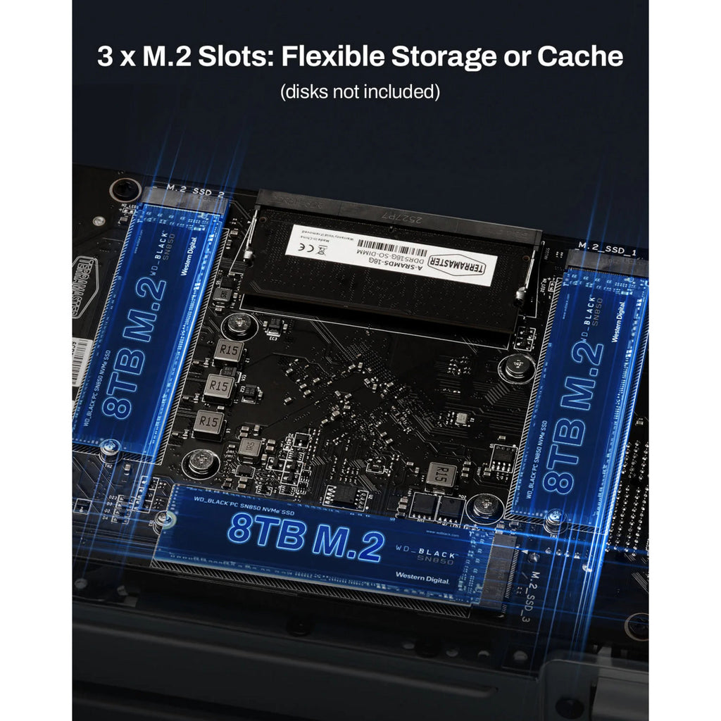 Terramaster f4-425 plus nas (wit, 2x 5gbe, hdmi, usb)