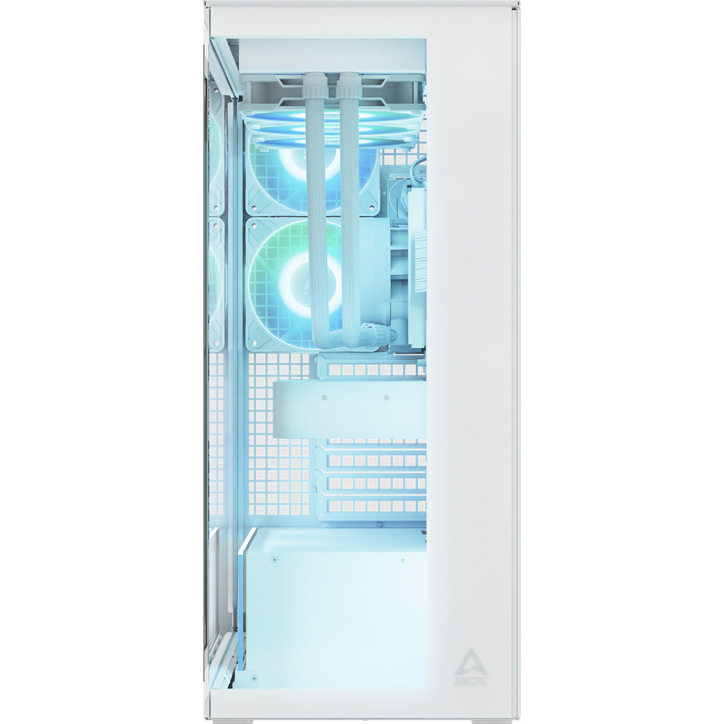 Arctic xtender midi tower behuizing (wit | 2x usb-a | 1x usb-c | rgb | tempered glass)
