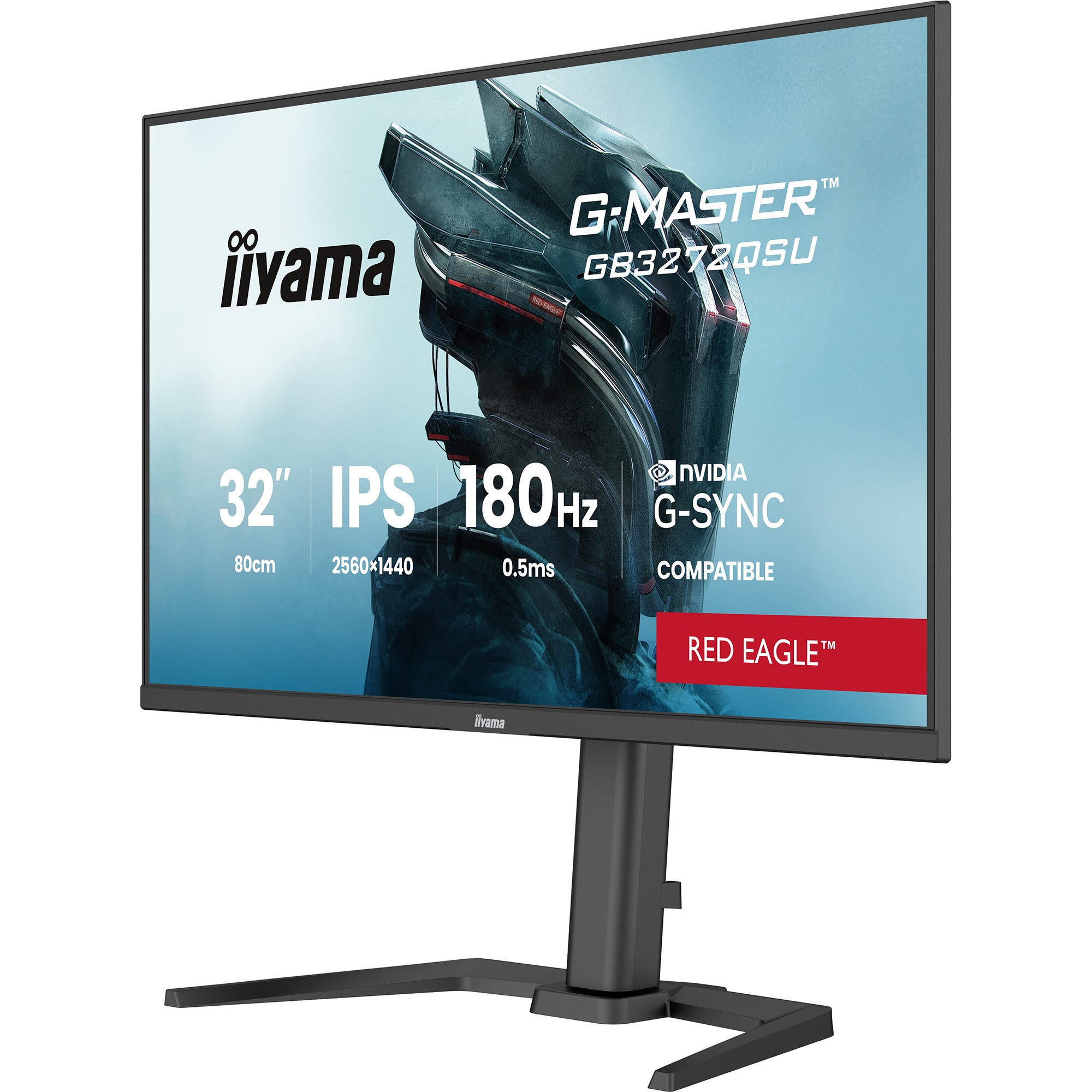 Iiyama g-master red eagle gb3272qsu-b1 31.5 gaming monitor (zwart (mat), 180 hz, hdmi, displayport, usb, audio)